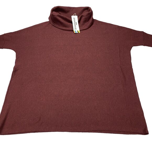 Smartwool Edgewood Poncho Sweater Black Cherry Heather Women's Size M MSRP: $120 - Picture 15 of 16